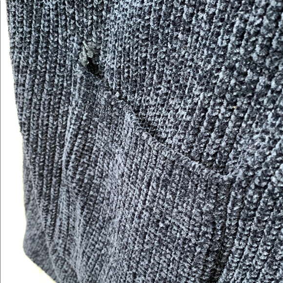 MATTY M | XXL WOMENS | CHENILLE FABRIC CARDIGAN  OPEN FRONT SWEATER in BLUE - Picture 6 of 10